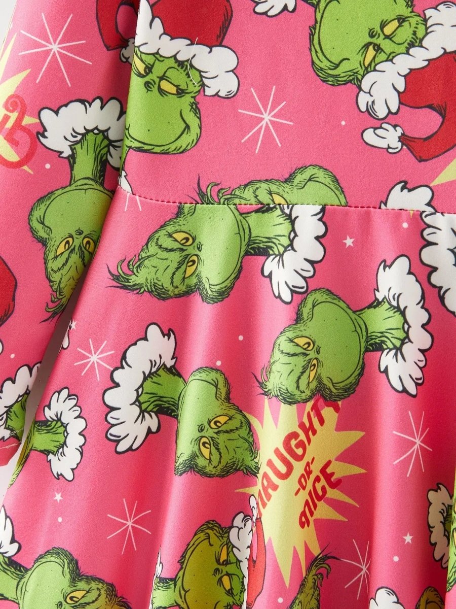 Rylee Faith Designs Rylee Faith Christmas Cartoon Characters Print Girls Dress - Everetts Place Boutique - 