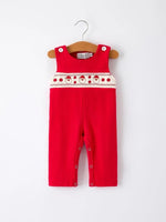 Rylee Faith Designs Rylee Faith Christmas Smocked Embroidery Baby Boys Romper - Everetts Place Boutique - 