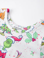 Rylee Faith Designs Rylee Faith Christmas Tree Print Character Girls Dress - Everetts Place Boutique - 