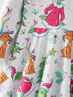 Rylee Faith Designs Rylee Faith Christmas Tree Print Character Girls Dress - Everetts Place Boutique - 