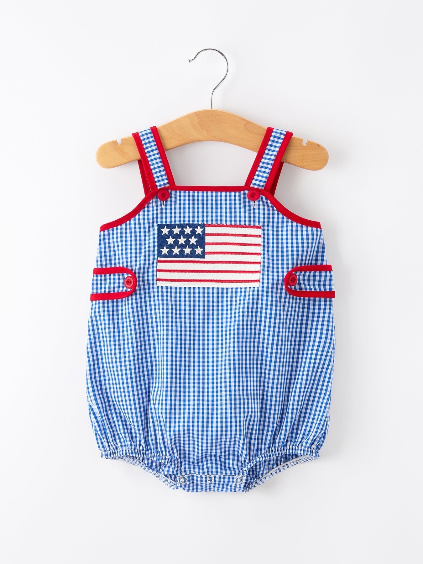 4th of July Flag Chenille Baby Girl Romper Plaid - Baby & Toddler Clothing, Overall, Textile, One-piece garment, Child | Everetts Place