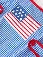 Rylee Faith Designs Rylee Faith Designs Baby Girl Romper With Flag Chenille Patch Patriotic WearEveretts Place