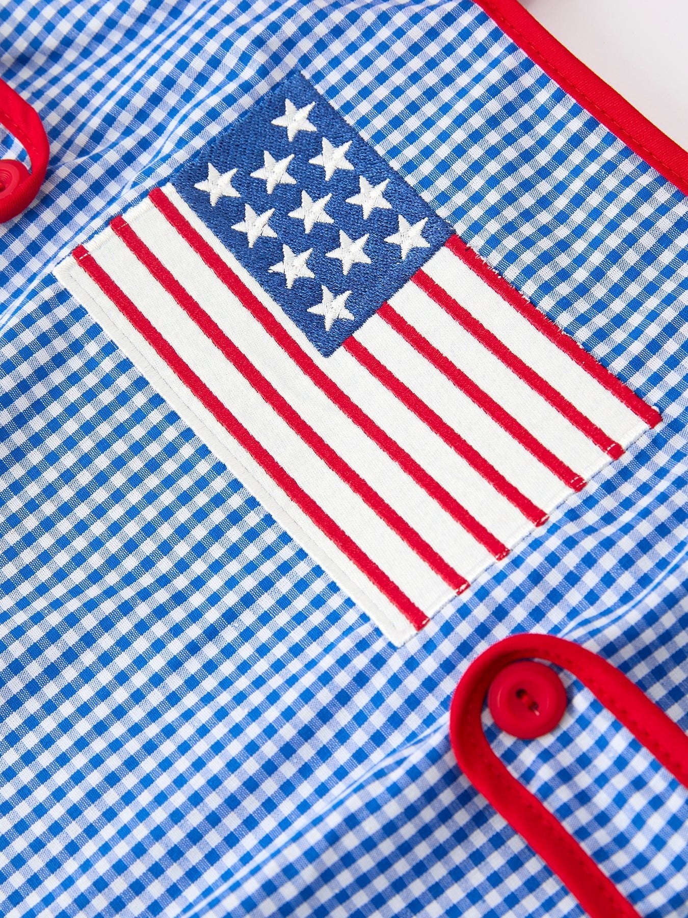 Rylee Faith Designs Rylee Faith Designs Baby Girl Romper With Flag Chenille Patch Patriotic WearEveretts Place