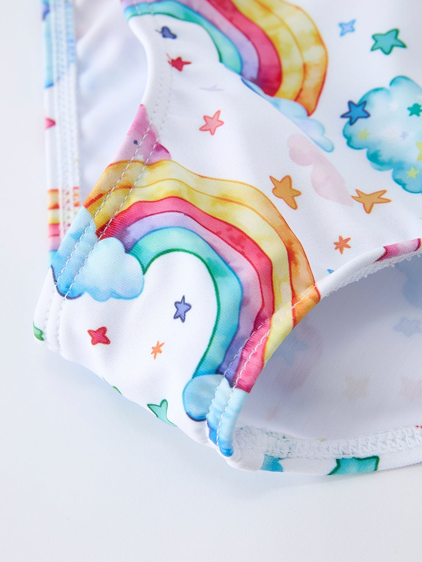 Rylee Faith Designs Rylee Faith Designs Baby Girl Swim Set With Rainbow Print Ruffles For Baby Girls
