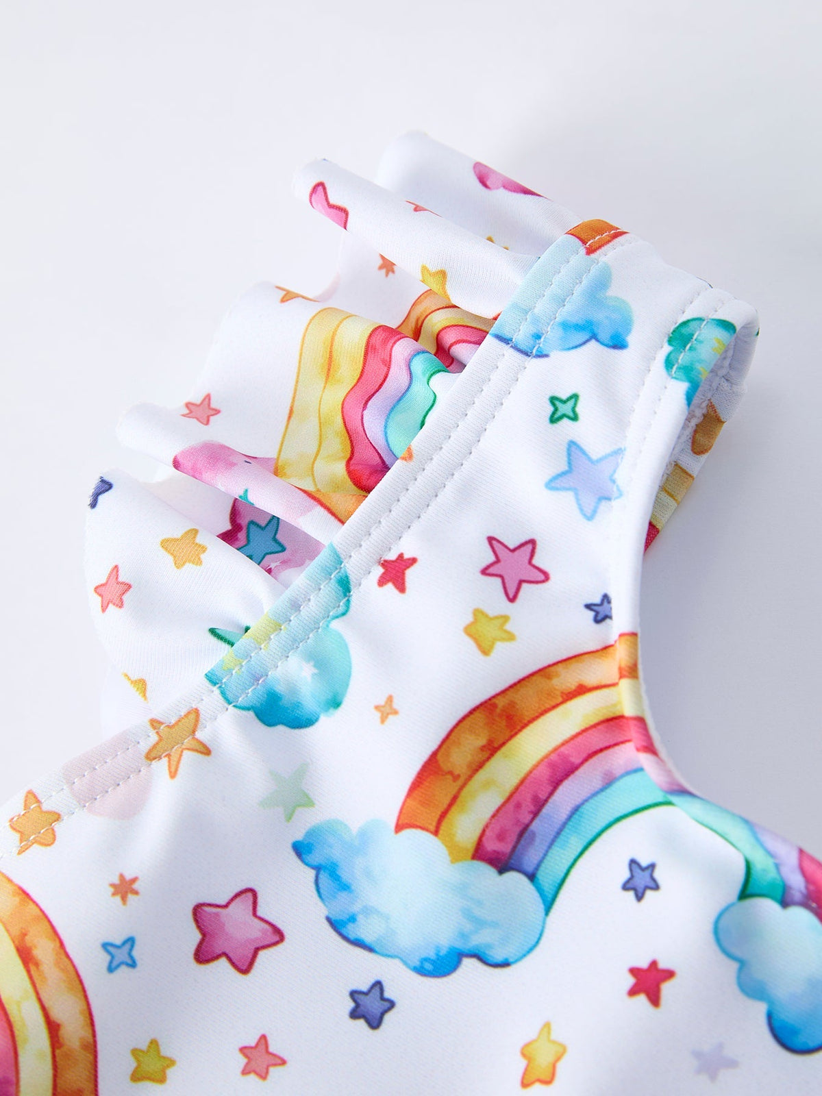 Rylee Faith Designs Rylee Faith Designs Baby Girl Swim Set With Rainbow Print Ruffles For Baby Girls