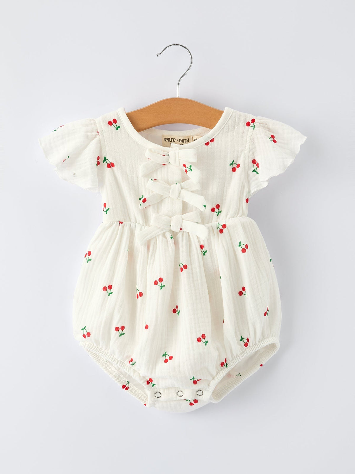 Rylee Faith Designs Rylee Faith Designs Baby Girls Romper Cherry Print For Playtime