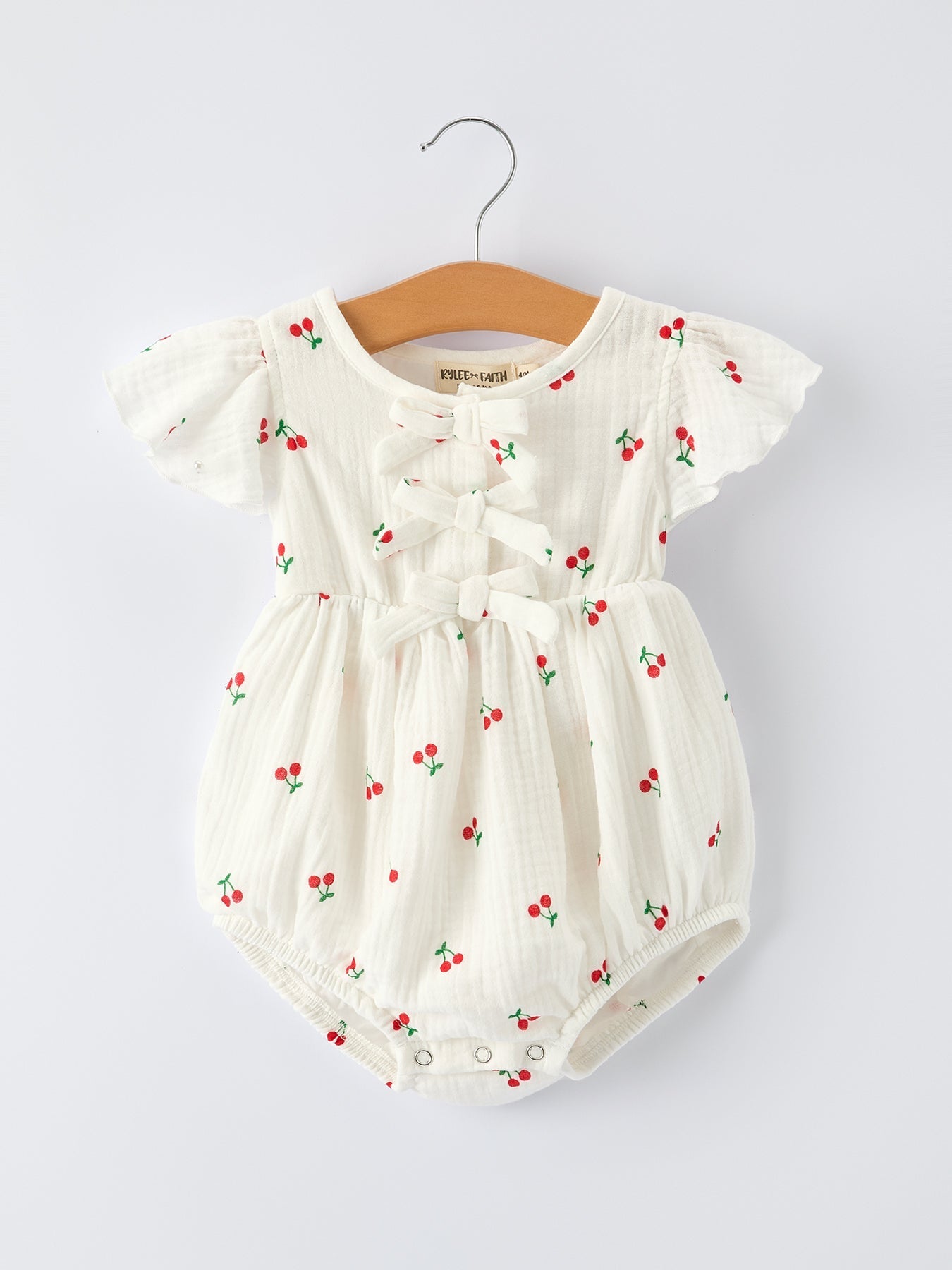 Rylee Faith Designs Rylee Faith Designs Baby Girls Romper Cherry Print For Playtime