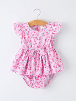 Rylee Faith Designs Rylee Faith Designs Baby Girls Romper With Spring Floral Print For Mommy And Me