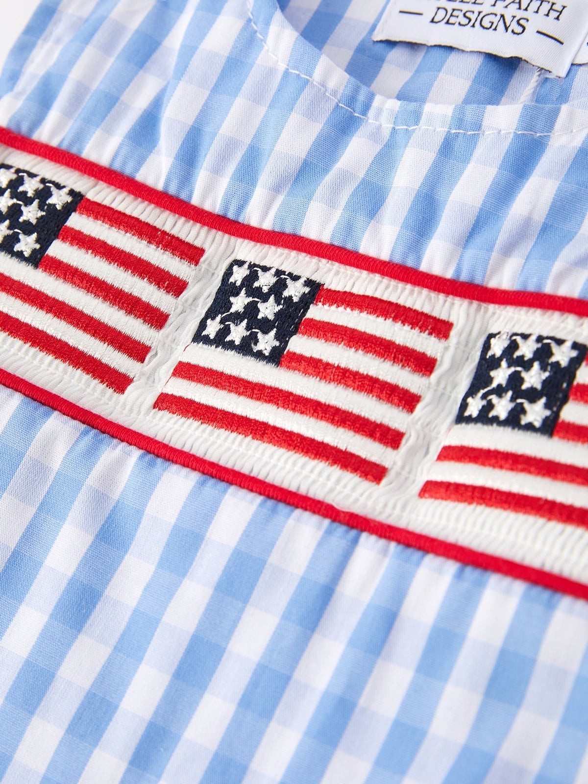 Rylee Faith Designs Rylee Faith Designs Baby Romper with 4th of July Flag Embroidery for BoysEveretts Place