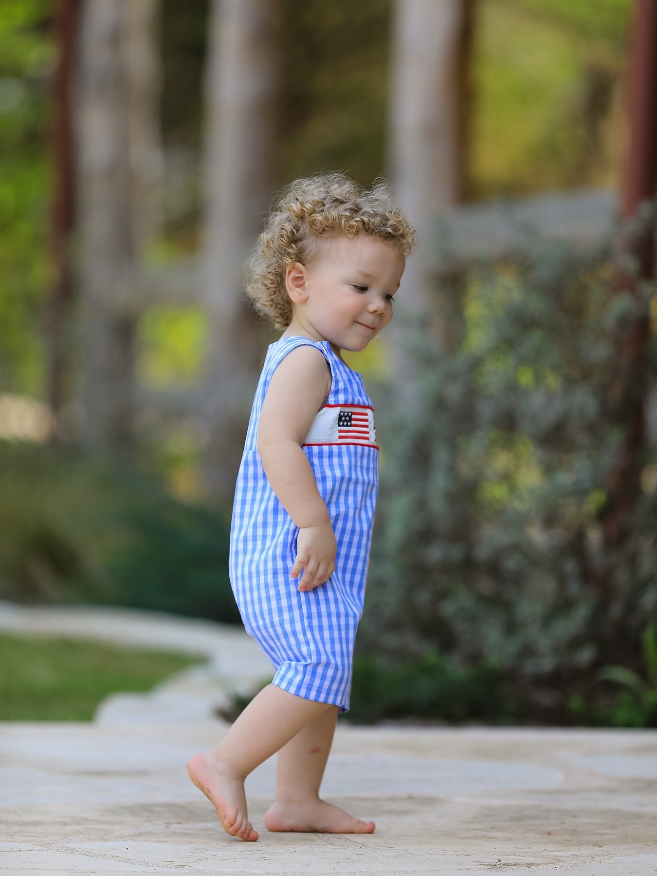 Rylee Faith Designs Rylee Faith Designs Baby Romper with 4th of July Flag Embroidery for BoysEveretts Place