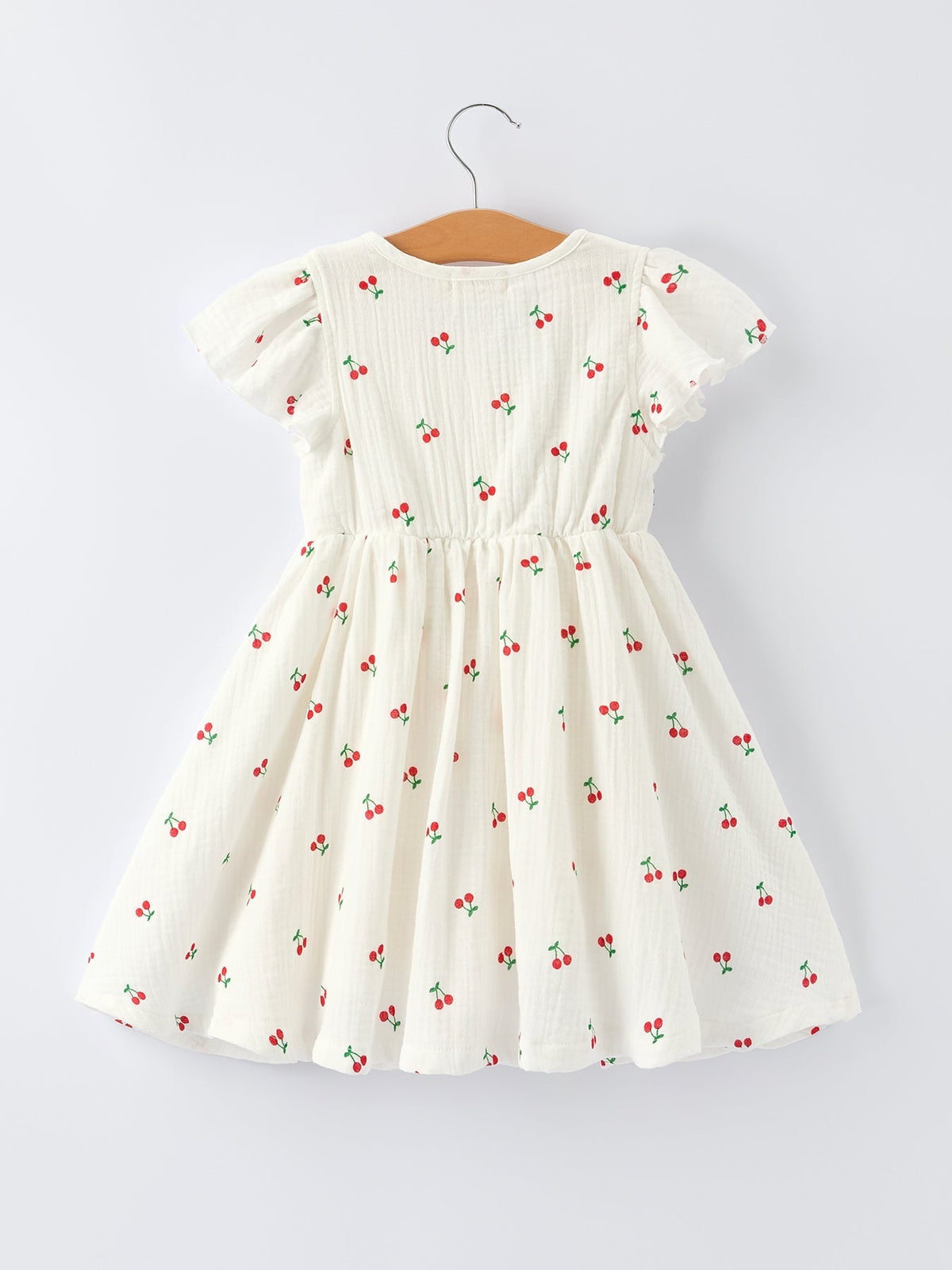 Rylee Faith Designs Rylee Faith Designs Cherry Print Dress with Ruffle Sleeves for Girls