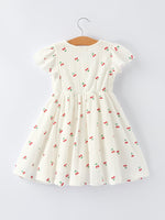 Rylee Faith Designs Rylee Faith Designs Cherry Print Dress with Ruffle Sleeves for Girls