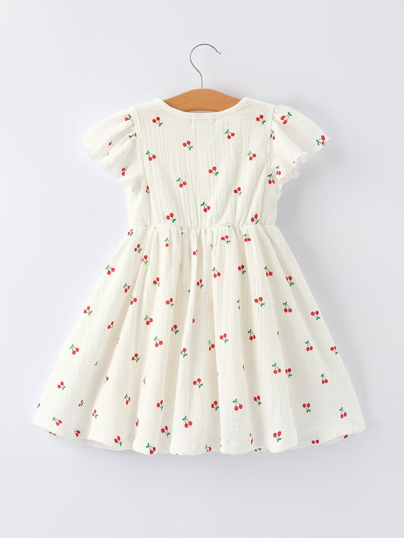 Rylee Faith Designs Rylee Faith Designs Cherry Print Dress with Ruffle Sleeves for Girls