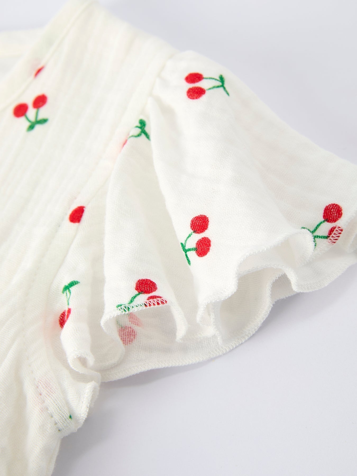 Rylee Faith Designs Rylee Faith Designs Cherry Print Dress with Ruffle Sleeves for Girls