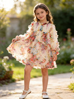 Rylee Faith Designs Rylee Faith Designs Dress Pastel Flower Ruffle Layered For Girls