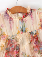 Rylee Faith Designs Rylee Faith Designs Dress Pastel Flower Ruffle Layered For Girls