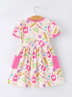 Rylee Faith Designs Rylee Faith Designs Dress With Back To School Print And Pockets For GirlsEveretts Place