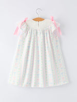 Rylee Faith Designs Rylee Faith Designs Girls Bow Stripe Smocked Dress - 