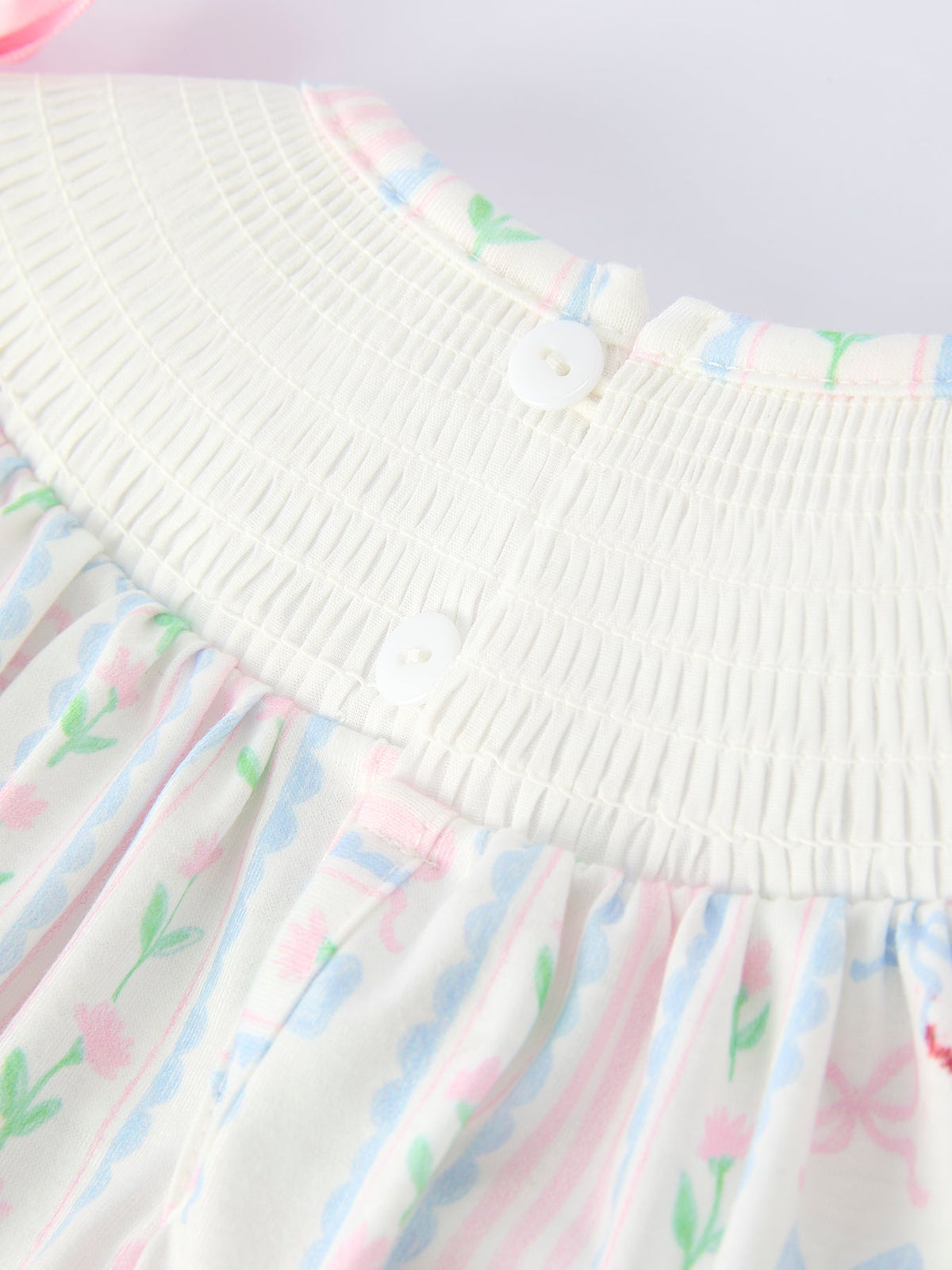 Rylee Faith Designs Rylee Faith Designs Girls Bow Stripe Smocked Dress - 