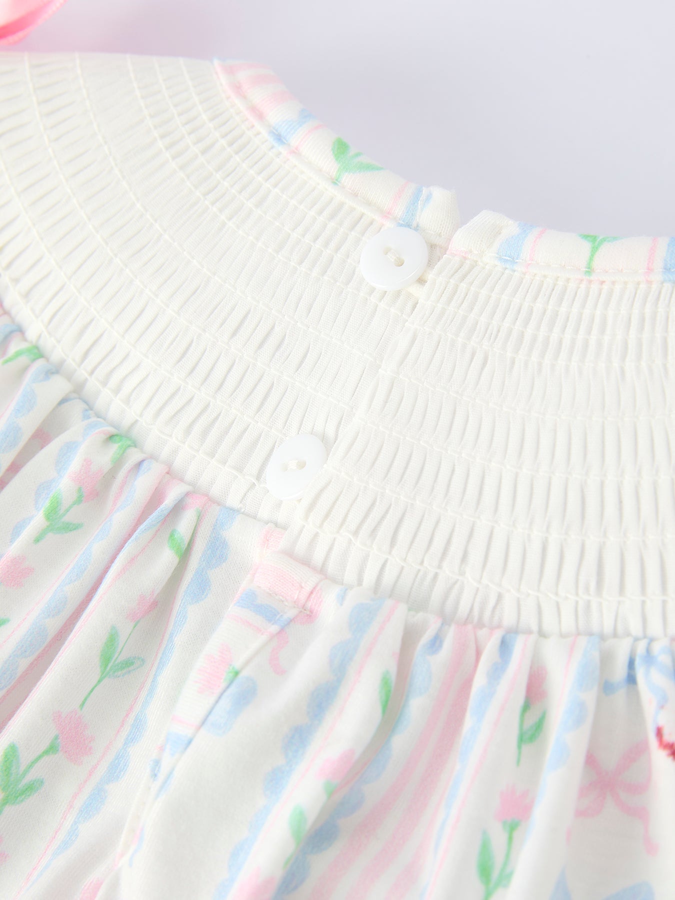 Rylee Faith Designs Rylee Faith Designs Girls Bow Stripe Smocked Dress - 