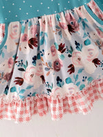 Rylee Faith Designs Rylee Faith Designs Girls Christmas Floral Print Dress - Everetts Place Boutique - 