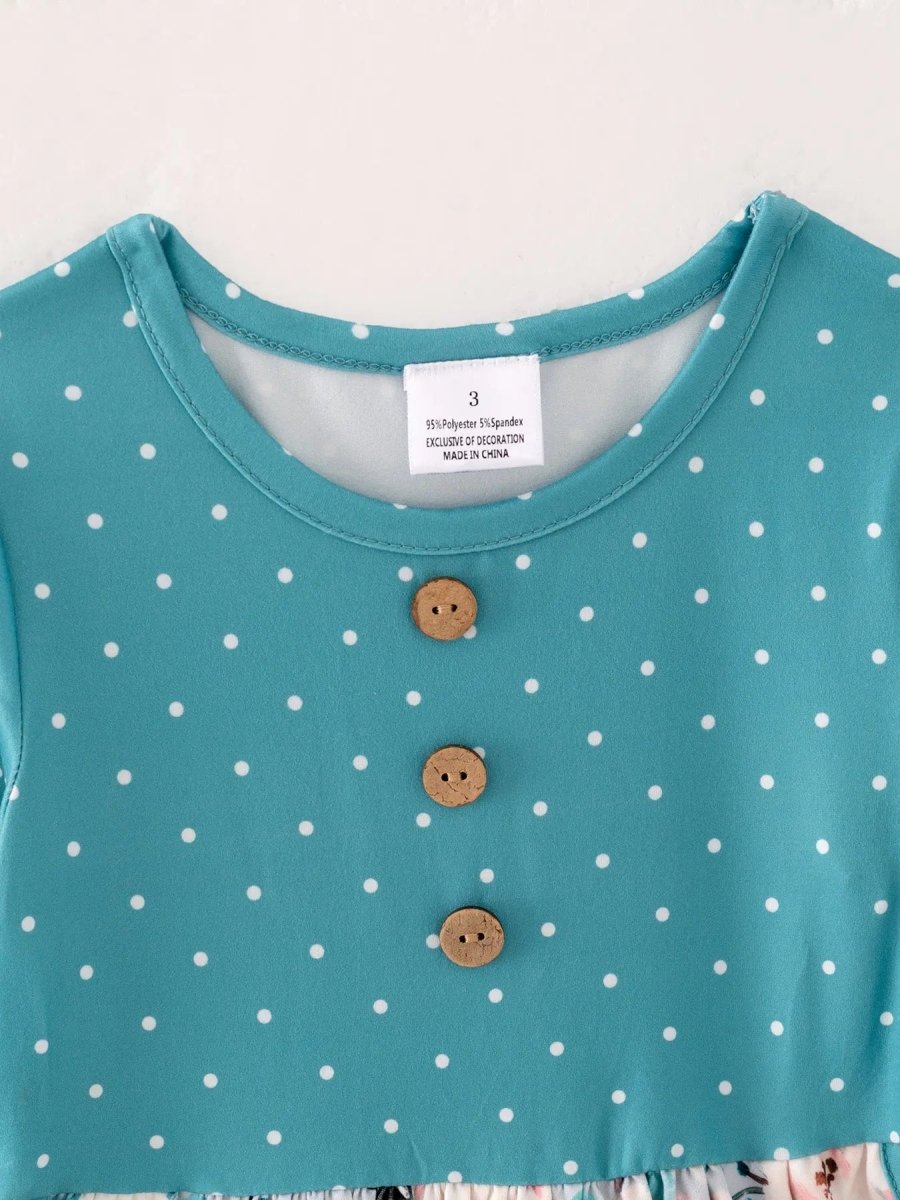 Rylee Faith Designs Rylee Faith Designs Girls Christmas Floral Print Dress - Everetts Place Boutique - 