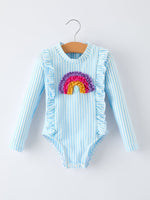 Rylee Faith Designs Rylee Faith Designs One Piece Swimsuit With Rainbow Print For Baby Girls