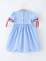 Rylee Faith Designs Rylee Faith Designs Plaid Dress with Apple Applique Smocked Bodice for GirlsEveretts Place