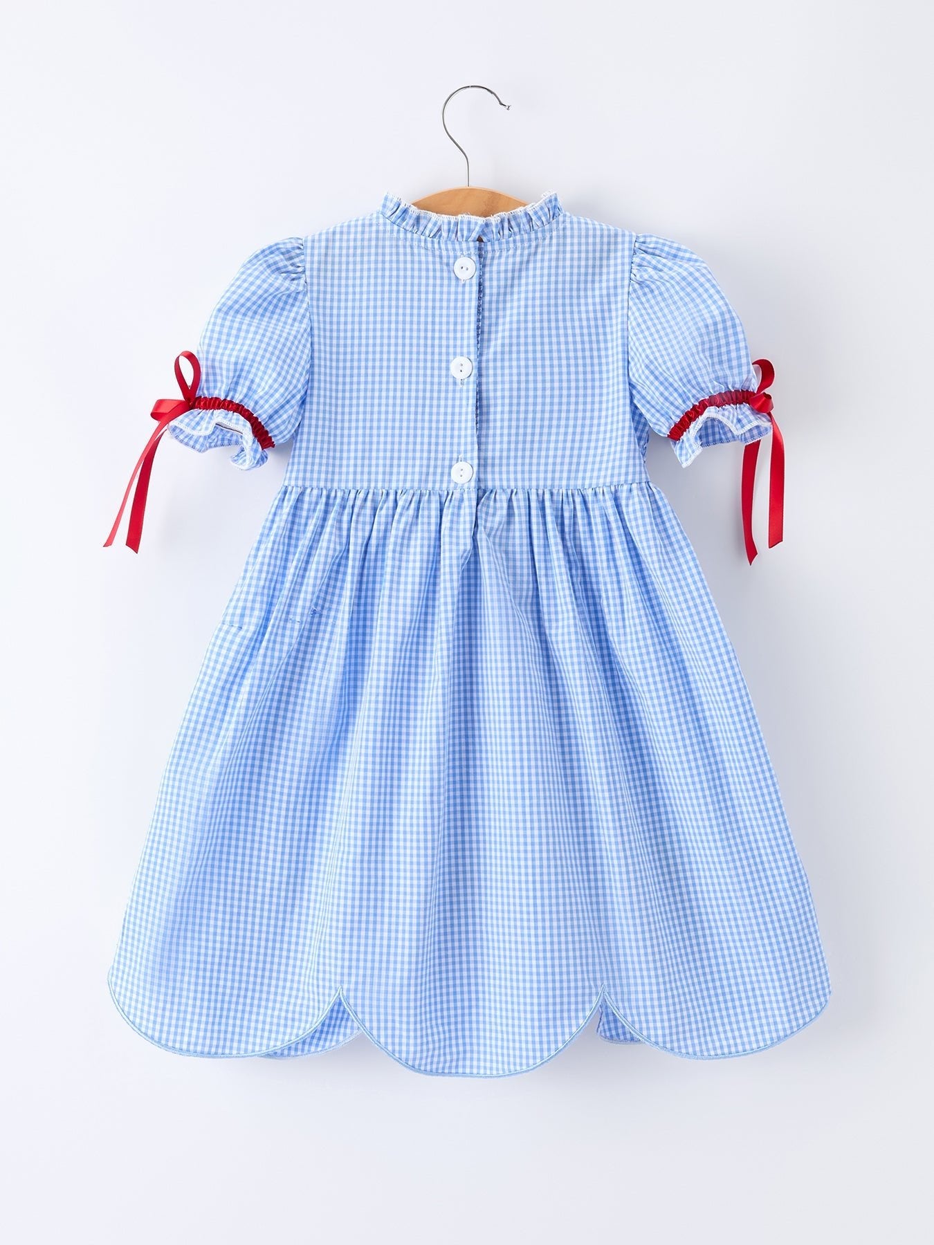 Rylee Faith Designs Rylee Faith Designs Plaid Dress with Apple Applique Smocked Bodice for GirlsEveretts Place