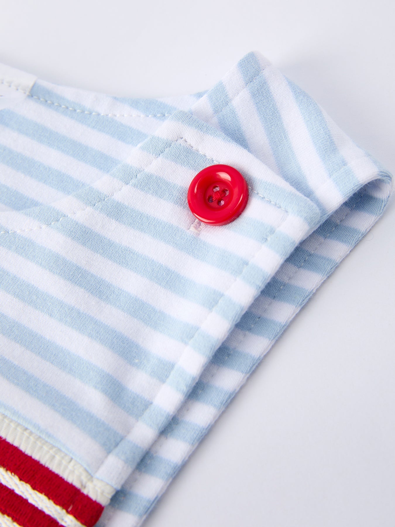 Rylee Faith Designs Rylee Faith Designs Romper with Patriotic Red White Blue Stripes for Boys