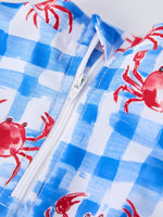 Rylee Faith Designs Rylee Faith Designs Summer Crab Long Sleeve Ruffle One Piece Swimsuit For Girls - 