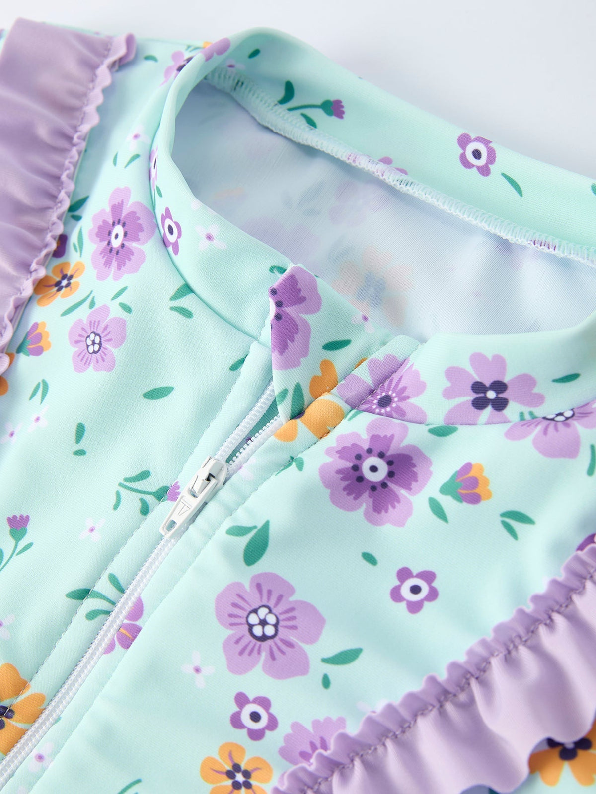 Rylee Faith Designs Rylee Faith Designs Swimwear Set With Mint Floral Long Sleeve For Active Girls