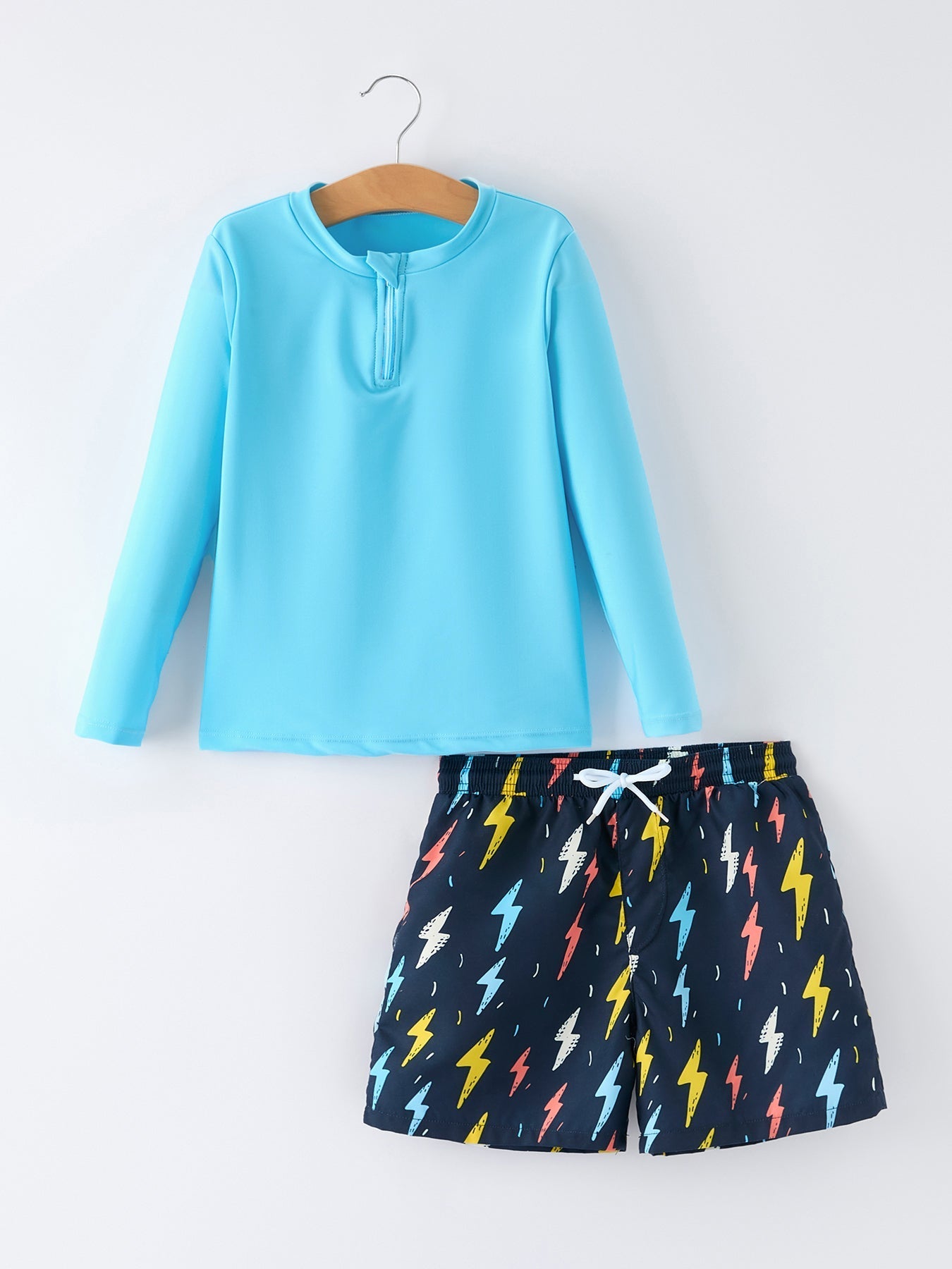 Rylee Faith Designs Rylee Faith Designs Two Piece Swimsuit with Long Sleeve Rash Guard for Boys
