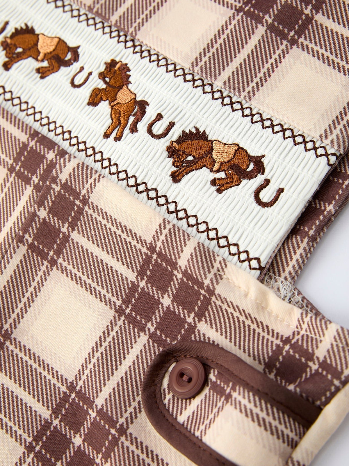 Rylee Faith Designs Rylee Faith Designs Western Romper With Horse Embroidery For Baby Boys