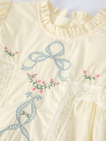 Rylee Faith Designs Rylee Faith Embroidered Lace Girls Dress With Short Sleeves For Occasions