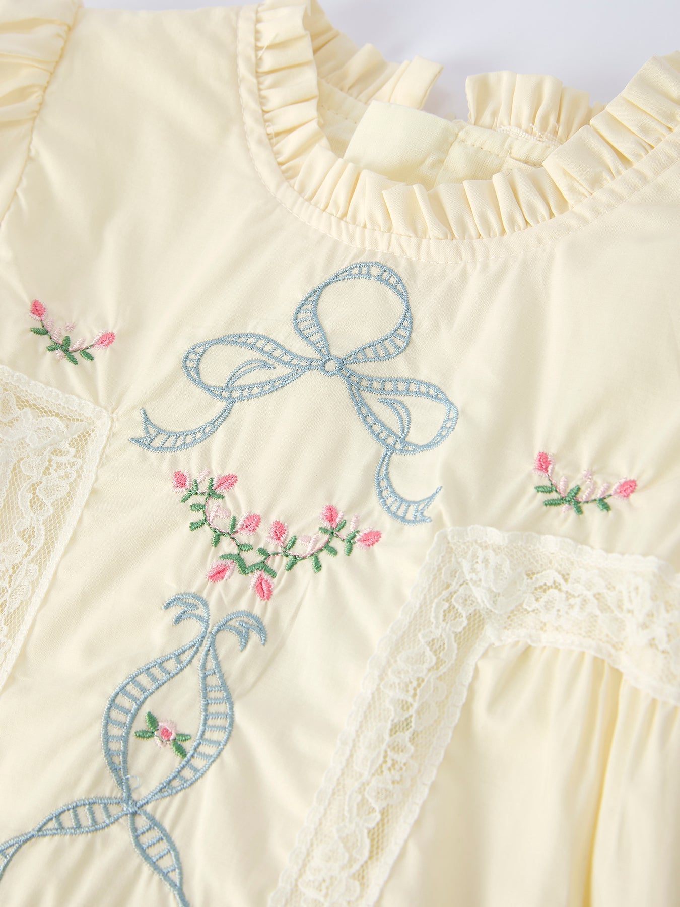 Rylee Faith Designs Rylee Faith Embroidered Lace Girls Dress With Short Sleeves For Occasions