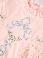 Rylee Faith Designs Rylee Faith Embroidered Lace Girls Dress With Short Sleeves For Occasions