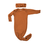 Three Little Tots Saddle Knotted Newborn Baby Gown - 