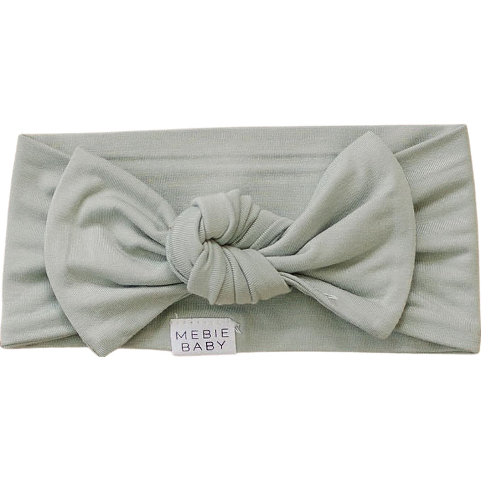 Mebie Baby Sage Bamboo Head Wrap for Newborns and Infants Soft and Adjustable - 