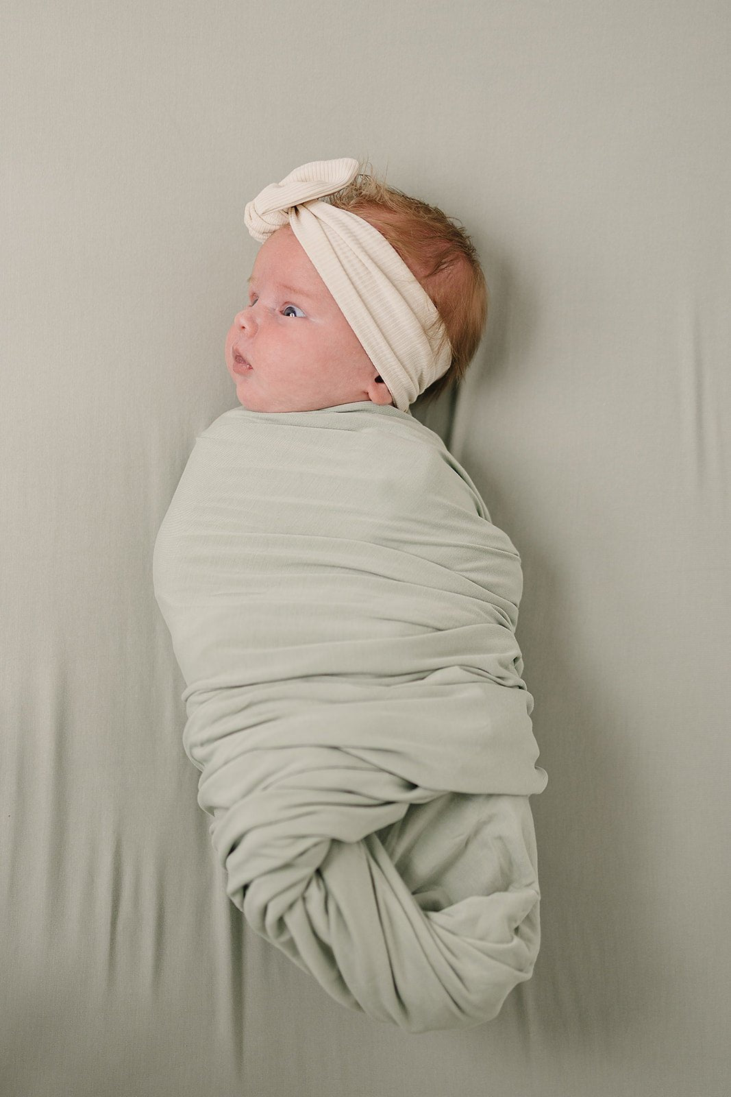 Mebie Baby Sage Bamboo Stretch Swaddle by Mebie Baby for Baby Comfort - 