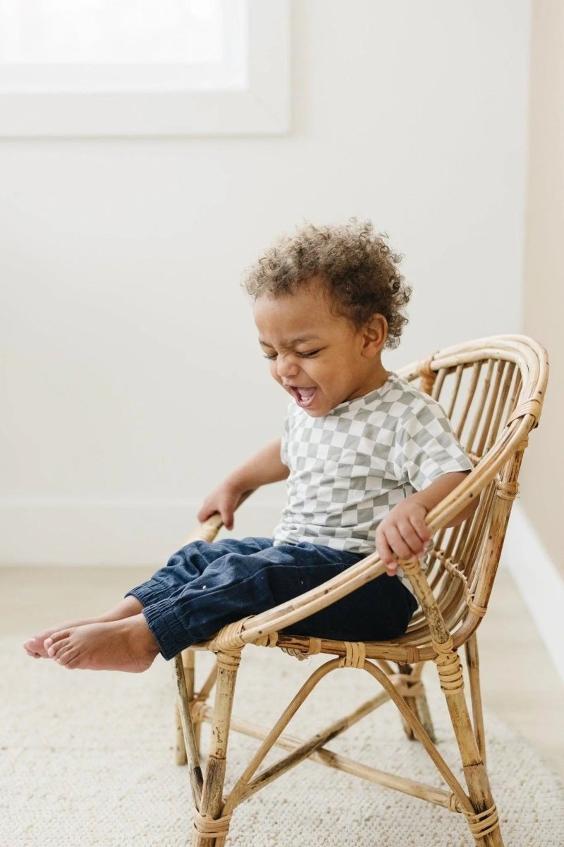Little Joy Co. Sage Checkered Bamboo Tee 3 To 6 Months Size 6 Left - Everetts Place Boutique - 
