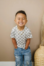 Little Joy Co. Sage Checkered Bamboo Tee 3 To 6 Months Size 6 Left - Everetts Place Boutique - 
