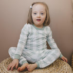 Sage Gingham 2pc Bamboo Pajamas by Little Joy Co. at Everetts Place