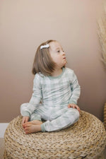 Little Joy Co. Sage Gingham 2pc Bamboo Pajamas for Women Soft Sleepwear - Everetts Place Boutique - 