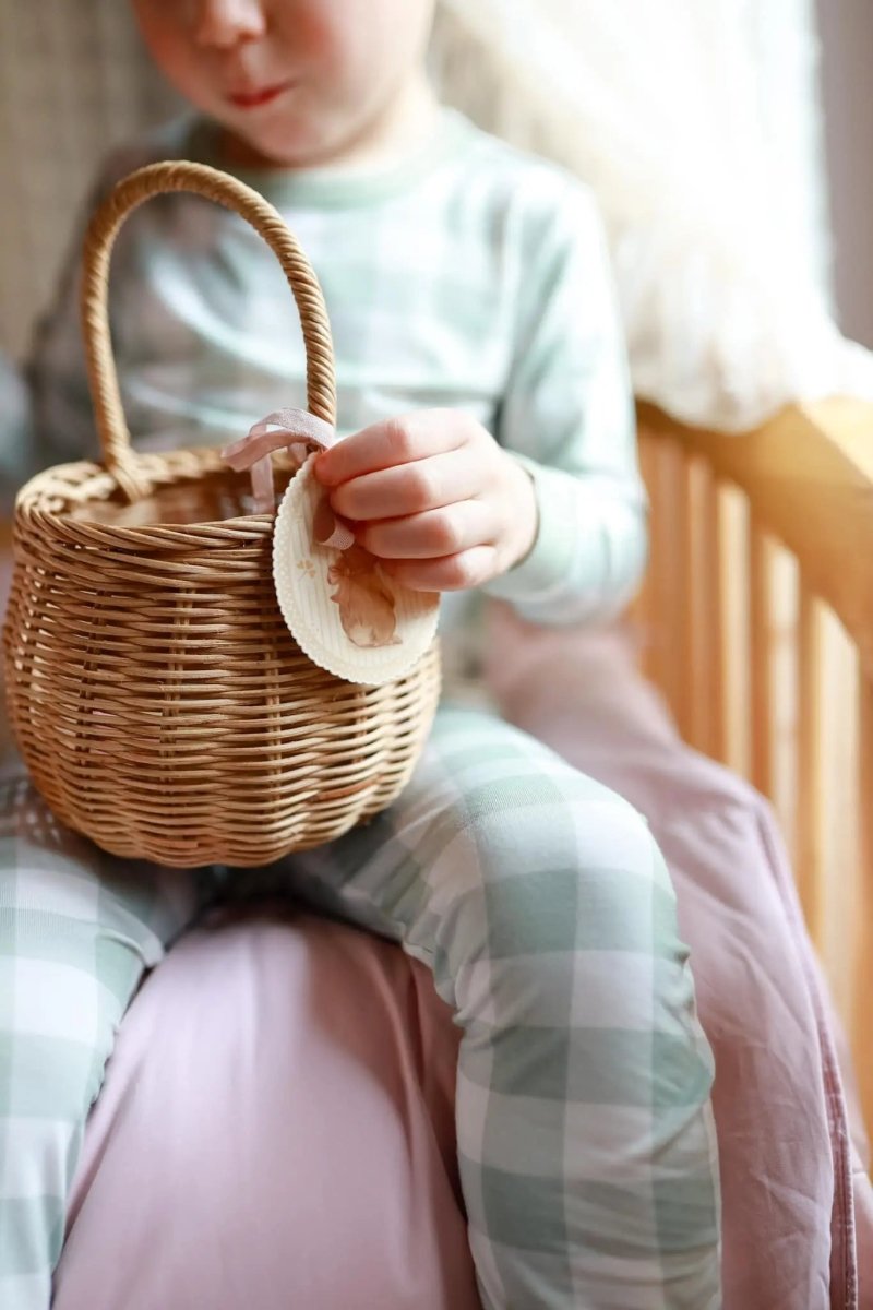 Little Joy Co. Sage Gingham 2pc Bamboo Pajamas for Women Soft Sleepwear - Everetts Place Boutique - 