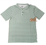 Dragonfly Dreams Bamboo Sage Gingham Men's Polo Shirt