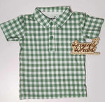 Dragonfly Dreams Bamboo Sage Gingham Polo Shirt Everetts Place