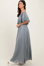 PinkBlush Sage Lace Off Shoulder Maxi Dress - 