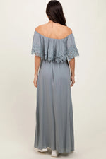 PinkBlush Sage Lace Off Shoulder Maxi Dress - 