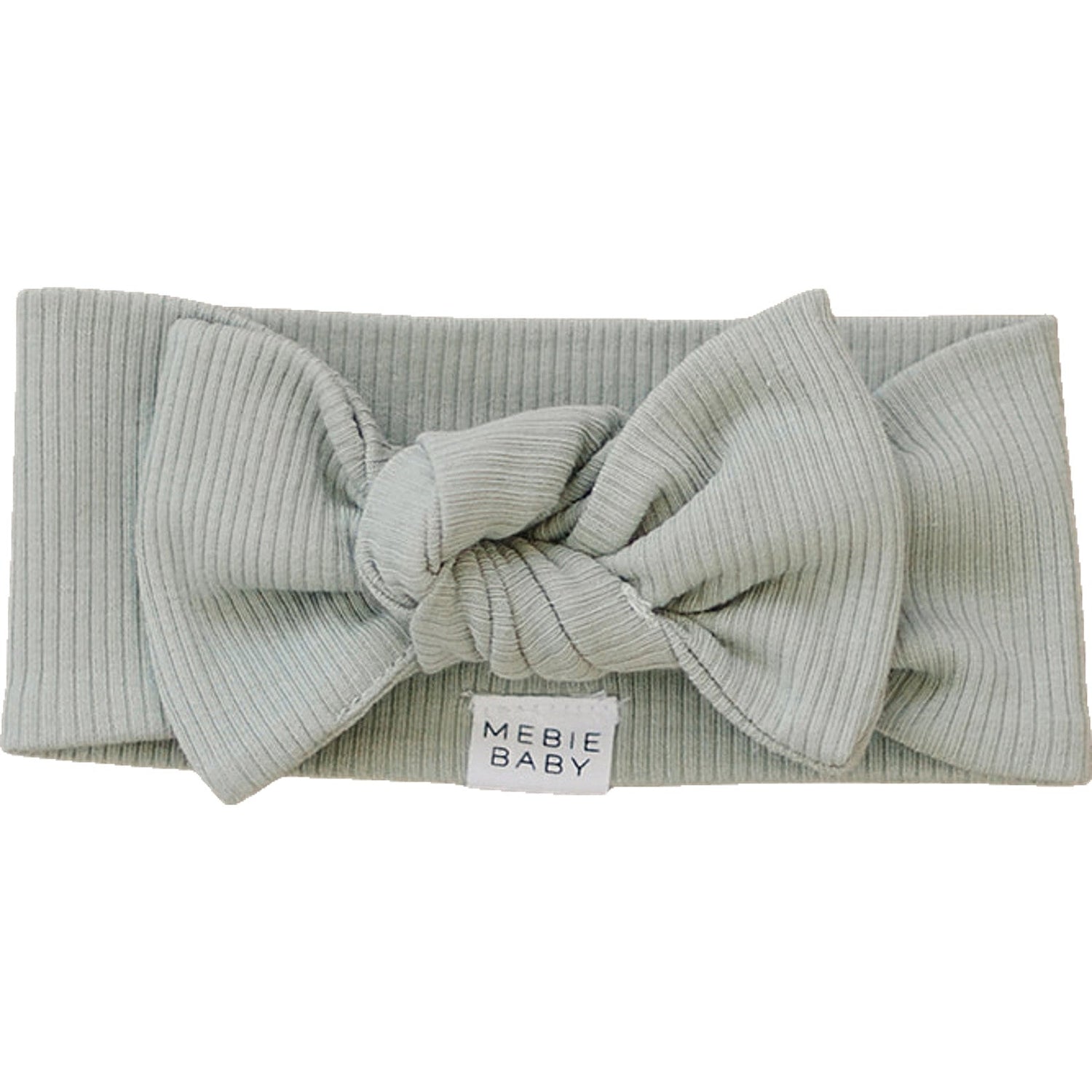 Mebie Baby Sage Organic Cotton Ribbed Head Wrap One Size For Babies And Up - 